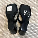 Mango Black Wedge Leather Sandals Photo 6