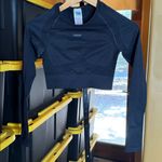 Gymshark Black FLEX SPORTS LONG SLEEVE CROP TOP Size Small Photo 6
