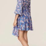 A.L.C. NWT  Behati Dress Pleated Long Sleeve Cocktail Asymmetric Blue/Red Multi 6 Photo 1