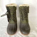 Khombu Faux Fur Duck Boots Booties Kathleen Waterproof Olive Green Sz 11 New Photo 3