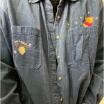 Disney Vintage Y2K Corduroy Winnie Pooh Embroidered Button Down Shirt‎ Sz Small Photo 3