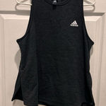 Adidas Women's Charcoal Gray 3 Stripe Side Slits Workout Muscle Tank Top Large Photo 0
