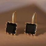 Women's CZ Cubic Zirconia Dangle Drop Earrings Gold Photo 1