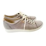Ecco  Women's Soft VII Leather Lace Up Comfort Sneakers Gray Size 9 Photo 3