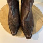 BCBG Y2K Brown Genuine Leather Studded Western Turquoise Boots Size 8.5 Photo 12
