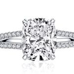 Sterling Silver SIZE 6 925  Cushion Cut Stimulated Diamond Engagement Wedding Ring Photo 2