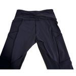 Lululemon Leggings Women's Blue Mesh Sheer Side Panels High Rise Size 6 Photo 7