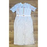 Alexis Pink Rose Blush guipure Ardella High Neck bodycon Midi Dress Size M Photo 6