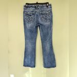 Silver Jeans Suki womens 29/31 medium wash mid rise slim bootcut Distressed blue Photo 5