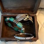5 piece JEWELRY bundle with wooden box keepsake box Green Photo 8