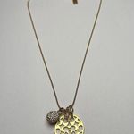 Coach Designer Signed Rhinestone Bead Gold Disc C Logo Gold Tone Necklace Photo 0