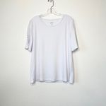 Blair NEW White T Shirt with Violet Hue / Crocheted Sleeves Size M NIP Photo 5