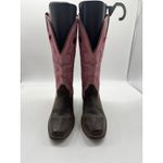 Pink & Brown Leather Western Cowboy Boots Women’s Size 5 Photo 2
