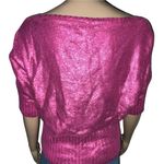 Bongo Metallic Pink Short Sleeve Sweater Photo 2