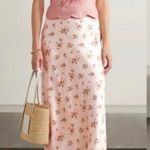 Reformation  silk blush pink floral skirt Photo 2