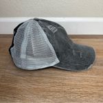 NWOT WomenâsâGray Distressed Criss Cross Back PonytailâHat Gray Photo 3