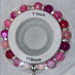 Pink Beaded Bracelet with Heart Charm Photo 4
