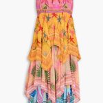 Farm Rio NWT  Mixed Scarves Tiered Midi Dress Large Photo 2