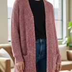 NWT Steve Madden X BB Dakota Long Cardigan Pockets Duster In Rust Red Size M Photo 0