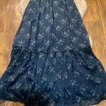 Patrons of Peace  Maxi Dress Size Large Navy Blue Floral Spaghetti Strap Flowy Photo 7