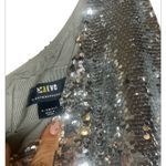 Anthropologie NWT MAEVE  One Shoulder Sequin Ruffle
Maxi Dress Silver XS Photo 6