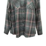 Maurice's 2/$30  Distressed Plaid Long Sleeve Button Up Lightweight Shirt Top 1 Photo 3