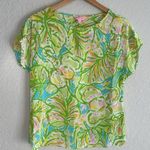 Lilly Pulitzer Guava Elephant Ear Silk Top Tropical Hawaiian Summer Vacation Photo 1