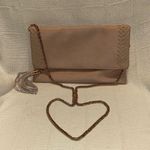 Moda Luxe   Natural Colored Foldover Clutch with Chain Strap and Tassel Photo 0