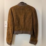 Vintage Danaya flawed cropped brown suede & leather jacket size 40 (medium or 8) Photo 1
