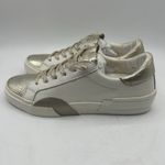 DOLCE VITA Zina Leather Sneaker Women's Size 7.5 White/Gold White Photo 1