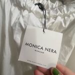 NWT Monica Nera Maya White Ruffle Strap Gathered Mini Dress Luxury Graduation S Photo 8