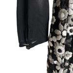 Worth Black White Floral Embroidered Sheer Long Sleeve Sheath Dress Size 10 Photo 5
