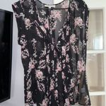 Black Rainn Black Floral Sheer Top  Photo 0