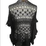 Curations Caravan Black 100% Cotton Lace Kimono Cardigan Coverup Size Medium Photo 3
