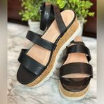 Madden Girl Black Salina Cork Look Wedge FlatForm Sporty Sandal Sz 9 Photo 1
