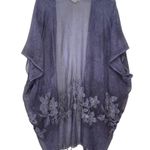 Soft Surroundings  Women’s Boho Embroidered And Tasseled Blue Kimono Photo 4