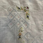 Coldwater Creek  | Light Sky Blue Linen Button Down Floral Embroidered Blouse M Photo 10