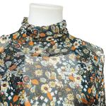 Free People Boho Style Green Floral sheer cropped top with tank size XS Photo 5