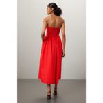 TOCCIN x RTR Red Sweetheart Neckline Strapless Flowy Skirt Midi Dress Size 14 Photo 1