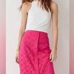 J.Crew reimagined eyelet Button-Front skirt 14 $108 spring embroidered classic Photo 0