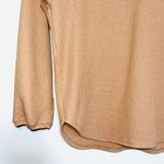 Uniqlo Tan Thermal Waffle Knit Round Hem Casual Lounge Top Photo 3