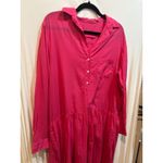 Matchmaker Pink Dress Womens Long Sleeve‎ Casual Shirt Dress Mini Dress Hot Pink Size M Photo 3