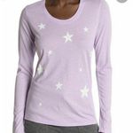 Sundry  Womens Purple Lavender Lilac Star Print Long Sleeve T-Shirt Photo 0