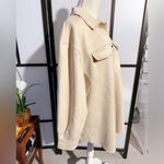 Philosophy 2X plus velvet faux leather soft lined jacket beige cream button up Photo 2