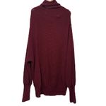 Free People Burgundy Oversize Knit Turtleneck Cowl Neck Sweater Dress Large Photo 3