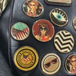 Nicole Lee Black Crossbody Bag with Gold Chain and Decorative Patches Photo 7