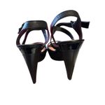 Audrey Brooke  Womens Sz 6.5 Black High Heels Leather Strappy Abraham Photo 4