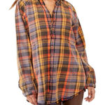 Free People  Summer Daydream plaid boho beachy oversized top Photo 0