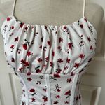 SheIn white red flower crop top Photo 3