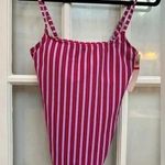 Anne cole  | Dark Pink & Lavender Stripe Tankini Swimsuit Top Size XS NWT Beach Photo 0